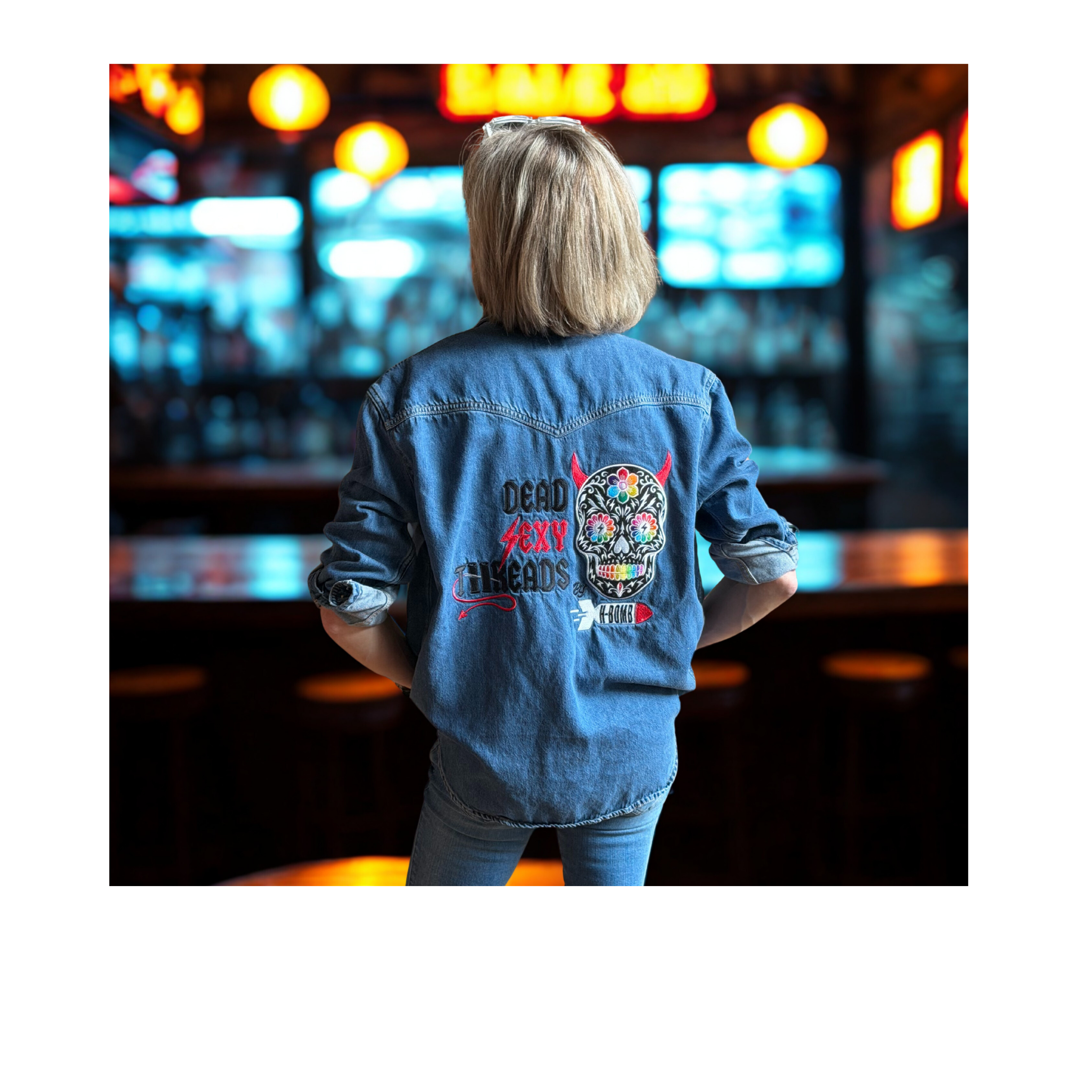 Dead Sexy Threads Pearl Snap Denim — OUTLAW SKULL