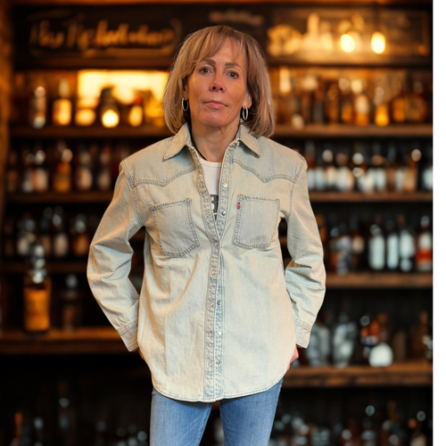 Bottles & Taps Pearl Snap Shacket — The Western Pour Edition